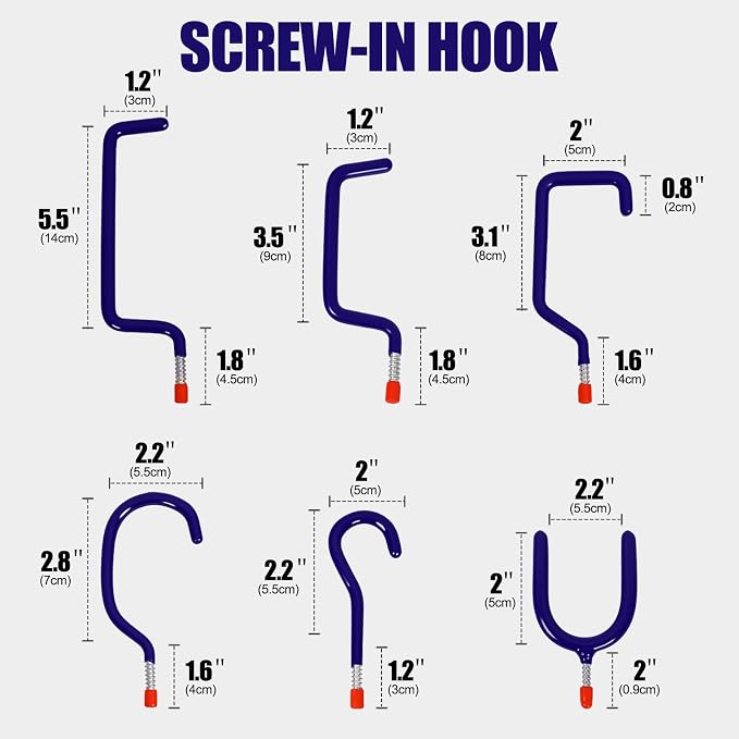 Garage Hooks Heavy Duty, Wall Mounted Steel Tool Hangers - Image 2