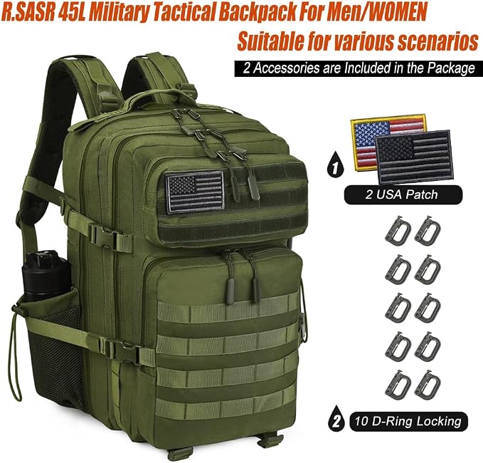 45L Tactical Backpack for Men Women, Military Assault Pack - Image 2