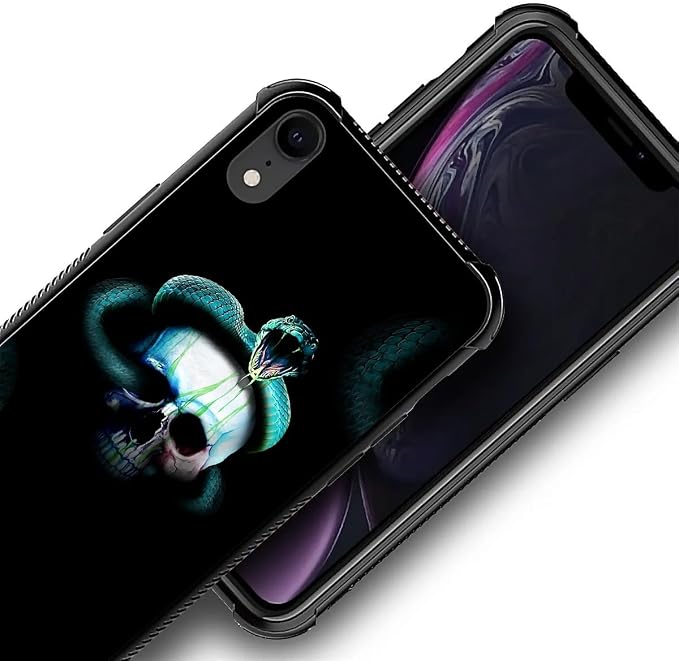 for iPhone XR Case, Skeleton Winding Snake Pattern Graphic Design Girl Boy Soft - Image 6