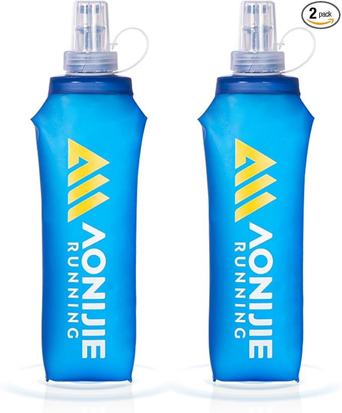 AONIJIE Running Water Bottle 2PCS 500ml/17oz Soft Flask TPU Collapsible Water by AONIJIE