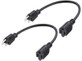 Cable Matters 2-Pack 16 AWG Heavy Duty 13A Short Power Extension Cord - 1ft by CableMatters