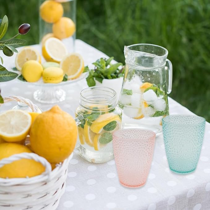 4 PCS Colored Plastic Drinking Glasses, Reusable Acrylic Drinking Cups - Image 9