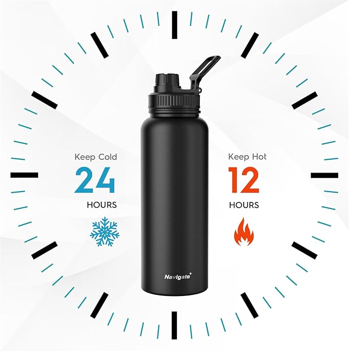 Navigate 40 oz Insulated Stainless Steel Sports Water Bottle - Image 2