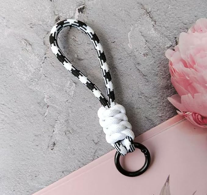 Colorful Braided Paracord Keychain, 12cm Length, Decorative Woven Rope Strap - Image 3