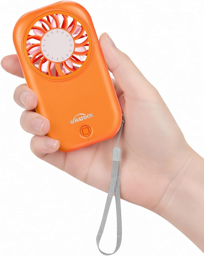 WHATOOK Handheld Mini Fan Small Personal Portable Speed USB Rechargeable by FashionCaring-MakeitYours