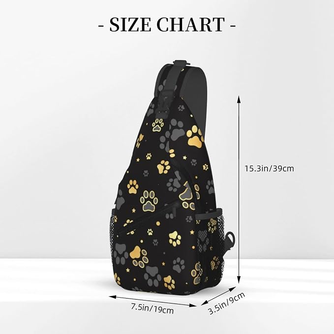 Golden Paw Print Crossbody Sling Bags - Image 2