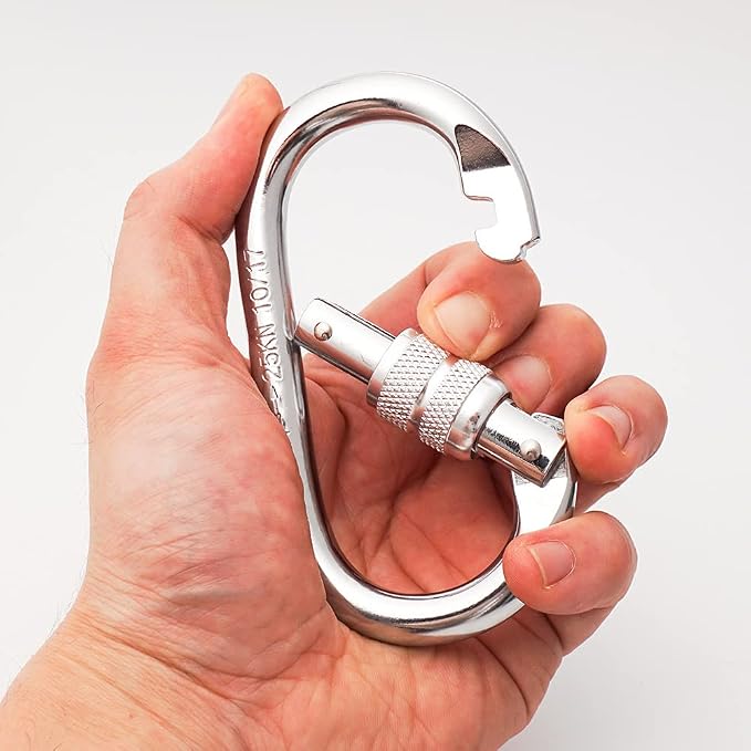 Heavy Duty Locking Climbing Carabiner Clip CE Rated 25 kN 5600 LB Rugged - Image 2