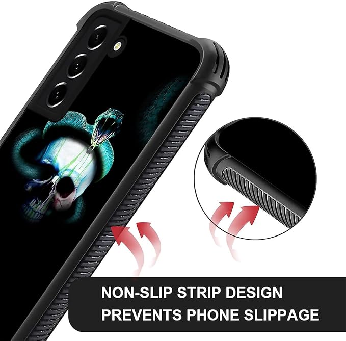 for Samsung Galaxy S21 FE Case, Skeleton Winding Snake Pattern Graphic Design - Image 6