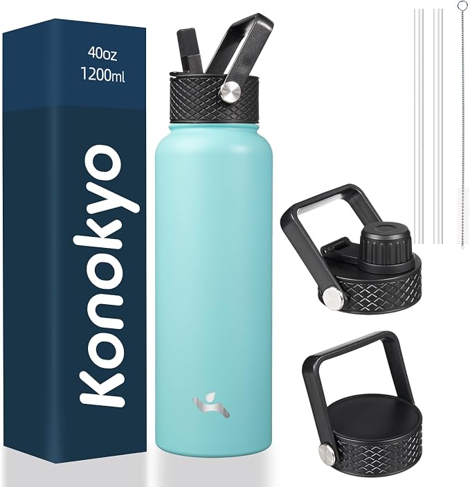 Konokyo 40oz Insulated Water Bottle Stainless Steel Sport Bottles by Konokyo