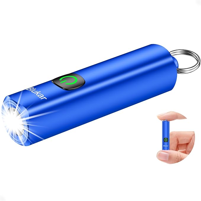 Blukar Rechargeable EDC Flashlight, Mini Keychain Flash Light by Blukar