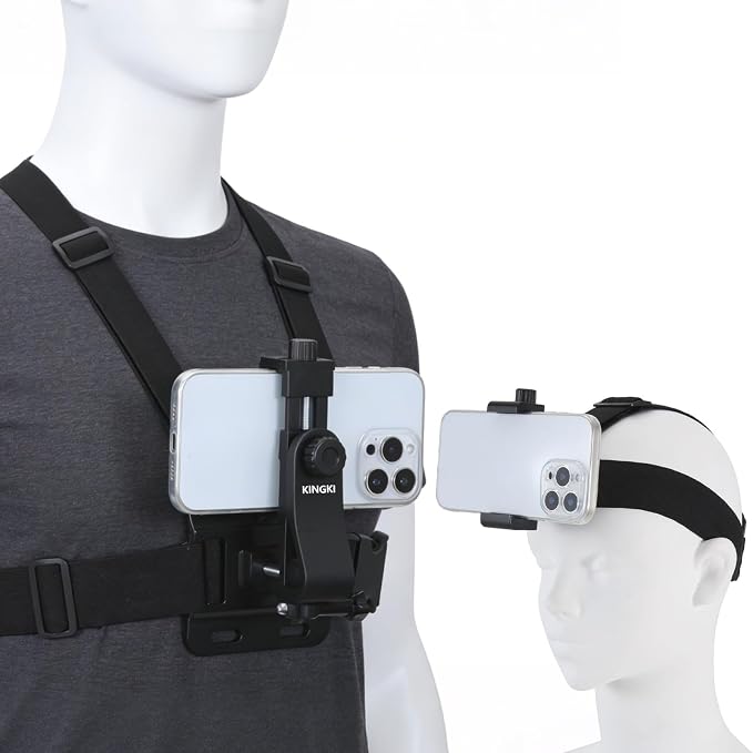 KINGKI Mobile Phone Chest Strap Harness Mount Head Strap Holder Kit by KINGKI