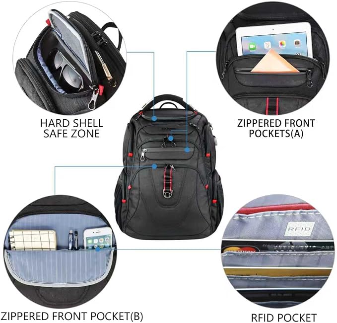 KROSER TSA Friendly Travel Laptop Backpack 17.3 inch XL Computer Backpack - Image 4