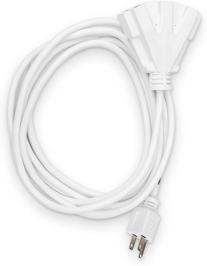 Holiday Lighting Outlet 15-Foot White Extension Cord, 3-Prong Indoor & Outdoor by HLOLighting