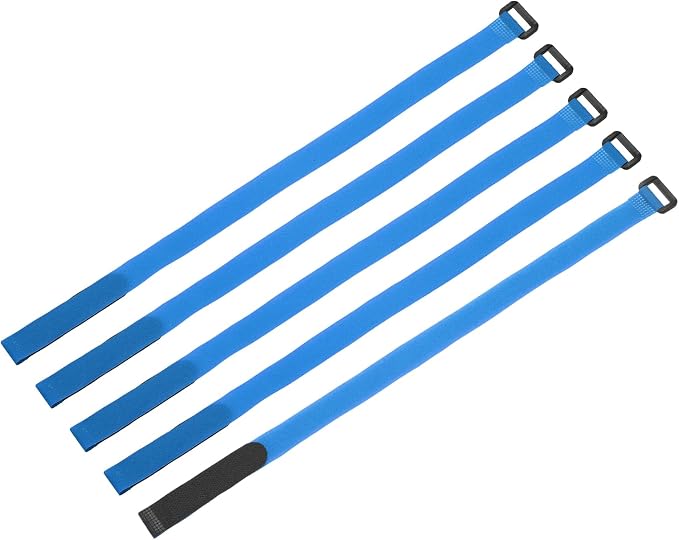 MECCANIXITY 5Pcs Reusable Battery Tie Down Straps, 0.8x20" Blue Nylon by MECCANIXITY