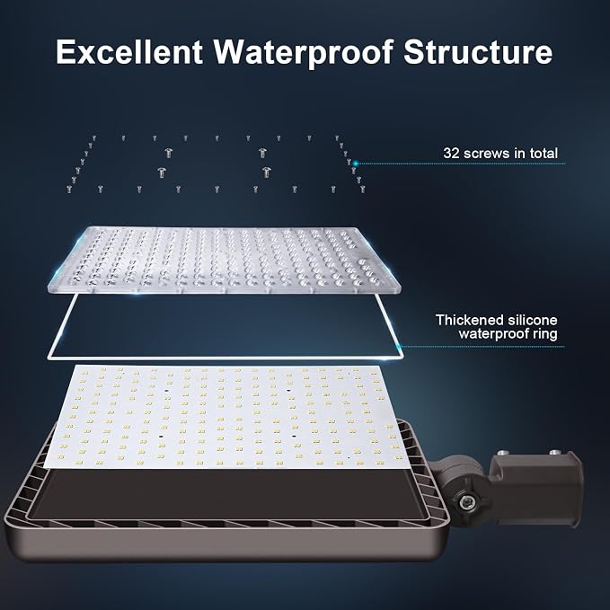 480W LED Parking Lot Light Outdoor, 72000LM 100V-277V Dusk to Dawn LED Building - Image 4
