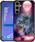 for Samsung Galaxy S24 S25 Plus Case, Star Two Wolfs Howling Pattern Graphic by FKBRCL4U