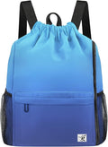 Drawstring Backpack with Mesh Pockets String Gym Bag Sackpack Sandproof Water by Risefit