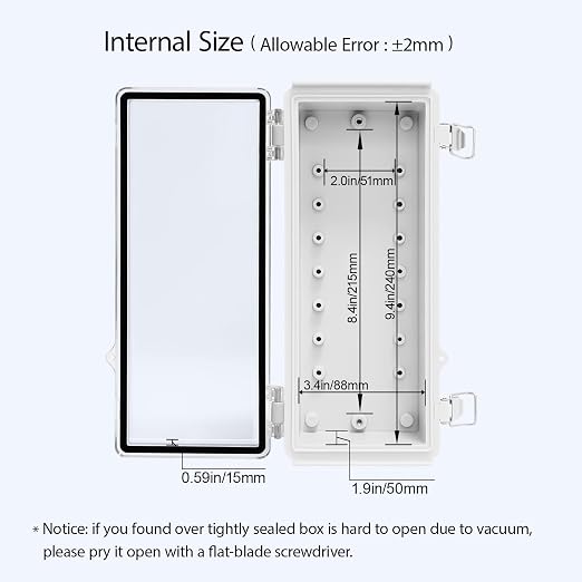 LeMotech Electrical Box, IP67 Waterproof Hinged Clear Cover Stainless Steel - Image 5