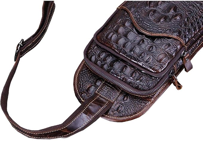 Hebetag Crocodile Genuine Leather Sling Crossbody Bag - Image 5