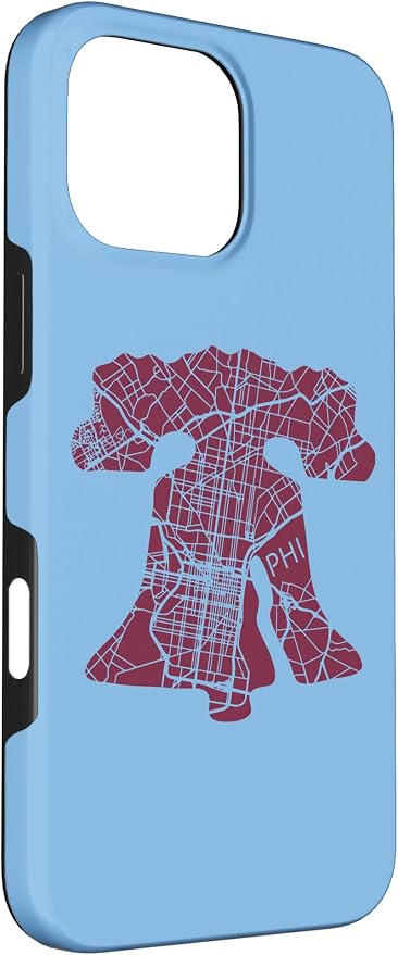 Philadelphia Street Map Liberty Bell Vintage Maroon Philly Case - Image 3