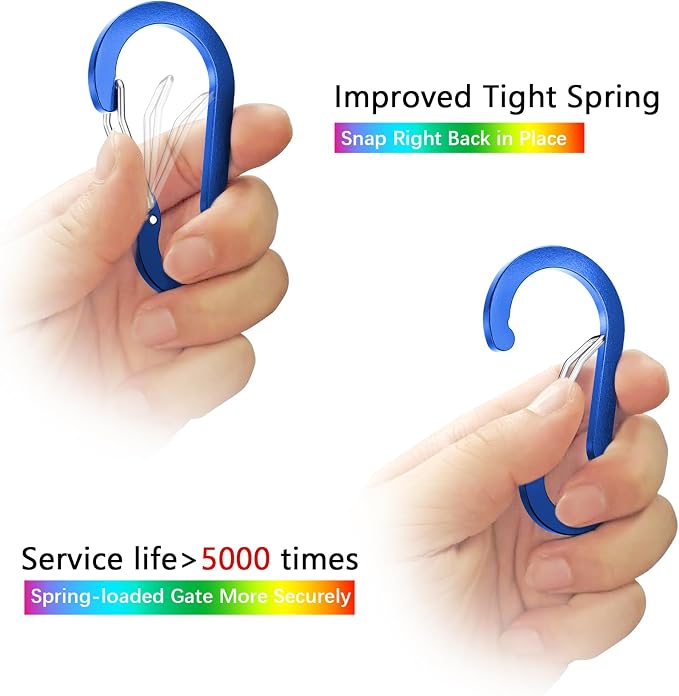 sprookber 2" Small Carabiner Clip, D Ring Caribeener, Spring Snap Hook - Image 3