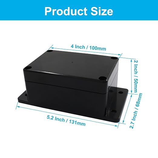 2 Pack Junction Boxes, 4 x 2.7 x 2 Inch IP65 Waterproof Project Box, ABS - Image 5