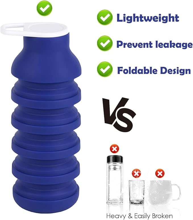 Collapsible Silicone Water Bottle 20oz - Image 3