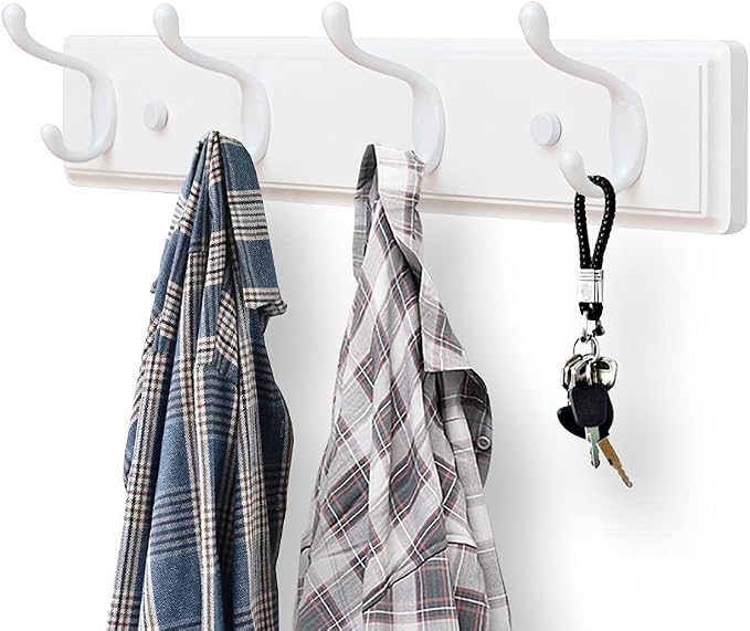Badiano Wooden Coat Rack, Wall-Mounted Organizer - Image 2