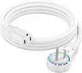 Maximm Extension Cord 3 Foot White Flat Plug, 360° Rotating Short Power Cord by MaximmCable