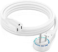 Maximm Extension Cord 6 Foot White Flat Plug, 360° Rotating Short Power Cord by MaximmCable