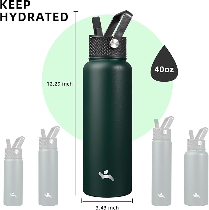 Konokyo 40oz Insulated Water Bottle Stainless Steel Sport Bottles - Image 5