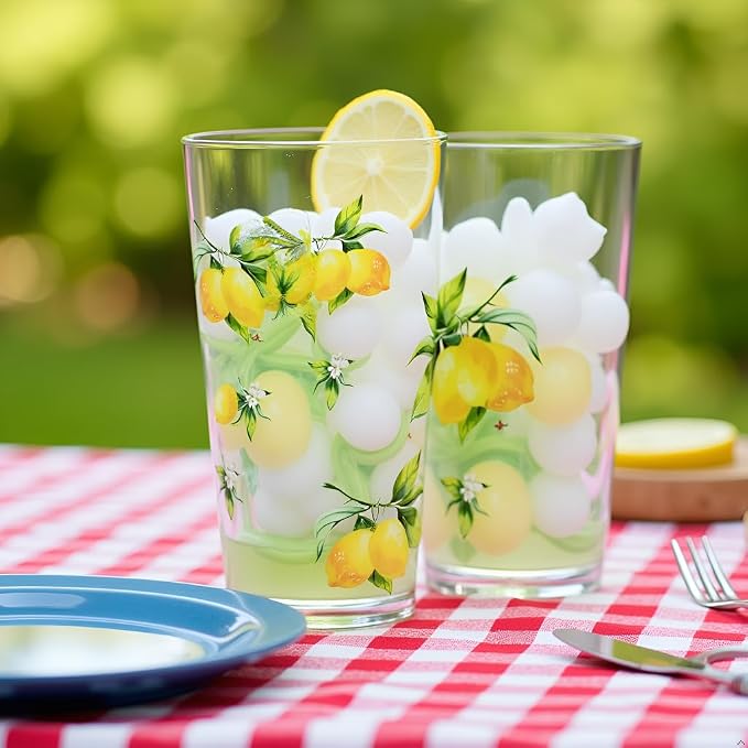 Reston Lloyd Calypso Basics Fresh Lemons 19 oz Acrylic Drinkware Set of 6 – - Image 9