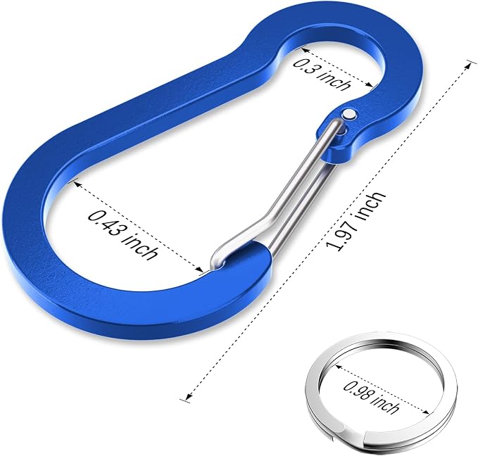 sprookber 2" Small Carabiner Clip, D Ring Caribeener, Spring Snap Hook - Image 2