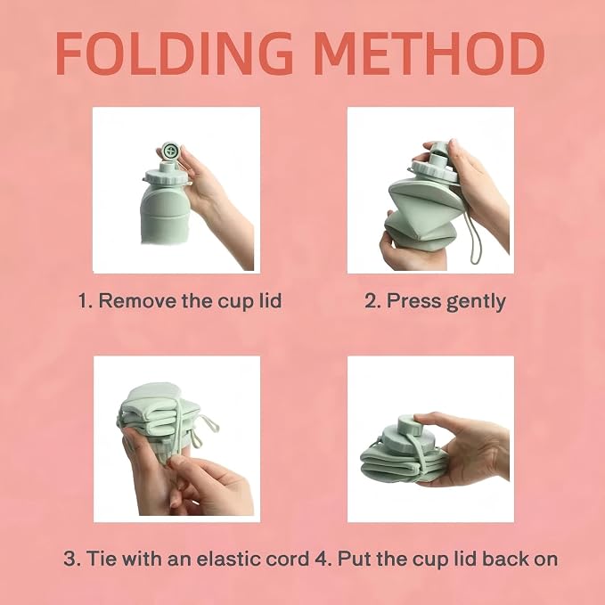 Collapsible Travel Water Bottle 20oz, Foldable Silicone Lightweight Reusable - Image 9