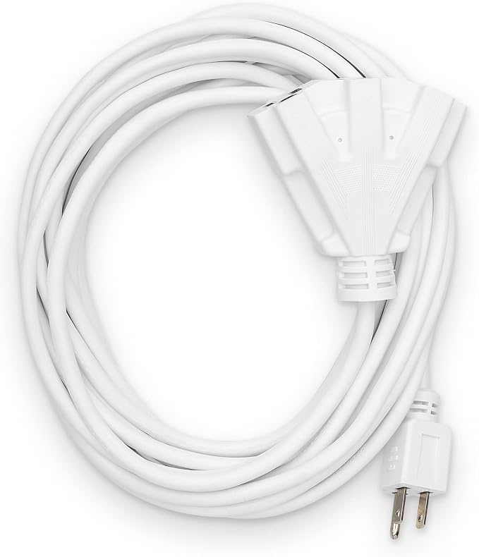 Holiday Lighting Outlet 25-Foot White Extension Cord, 3-Prong Indoor & Outdoor by HLOLighting
