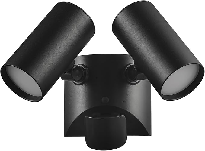 Globe Electric 180-Degree 22W Twin Head Black Hardwired Motion Activated by GlobeElectric