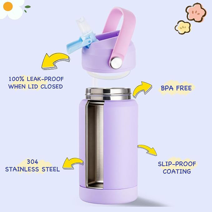 Kerilyn 12oz Water Bottle 2 Pack, Stainless Steel Insulated Water Bottle Bulk - Image 3