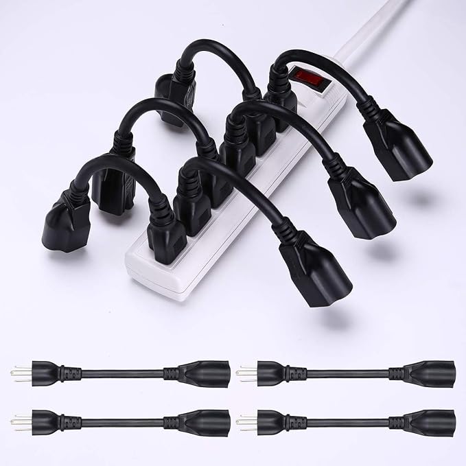 Miady Short Power Extension Cord Outlet Saver, 3 Prong - Image 3