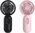 Mini Portable Fan 2 Pack, Cute Handheld Fan Battery Operated Lightweight Small by JODNO