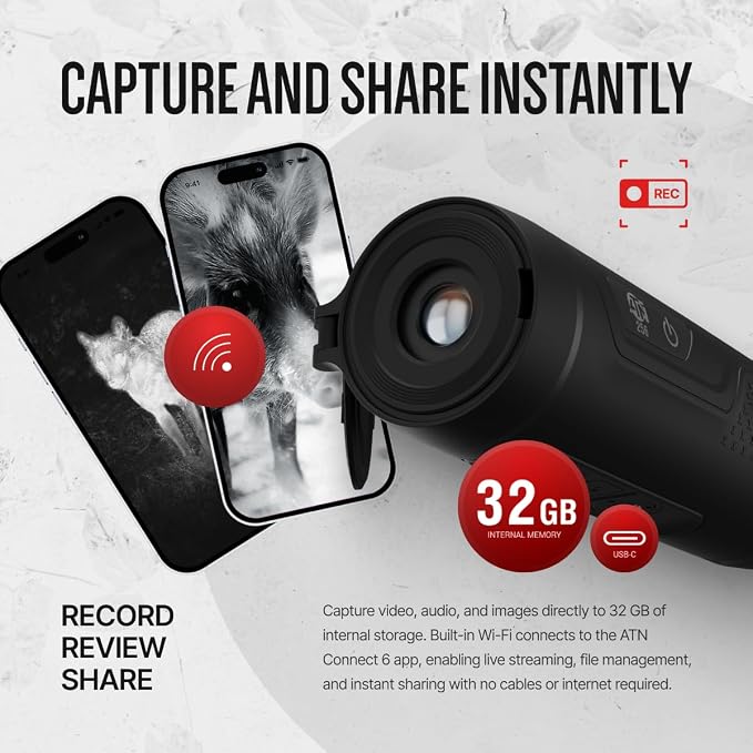 ATN BlazeTrek 6 Thermal Monocular, 6th Gen Thermal Engine, 384/640 Resolution - Image 4