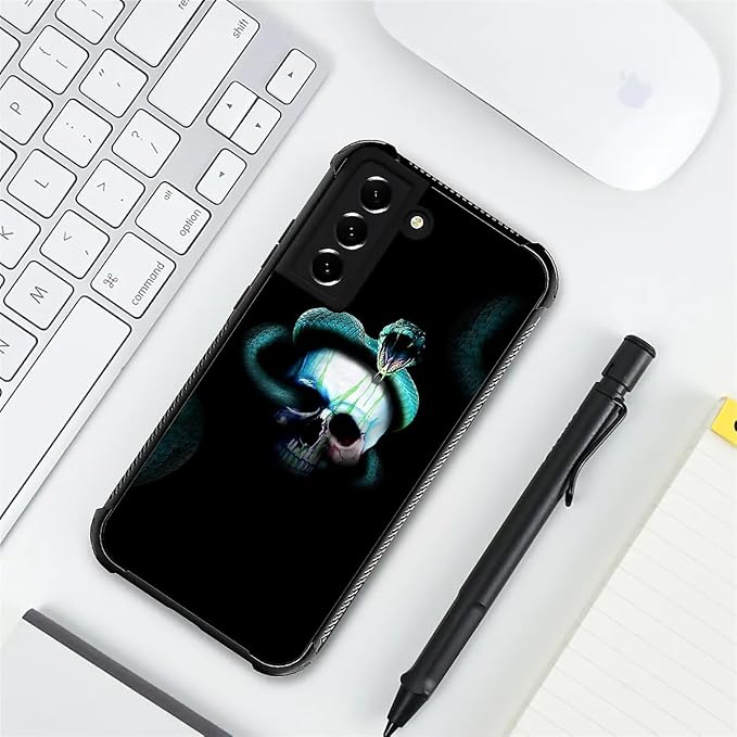 for Samsung Galaxy S21 FE Case, Skeleton Winding Snake Pattern Graphic Design - Image 7