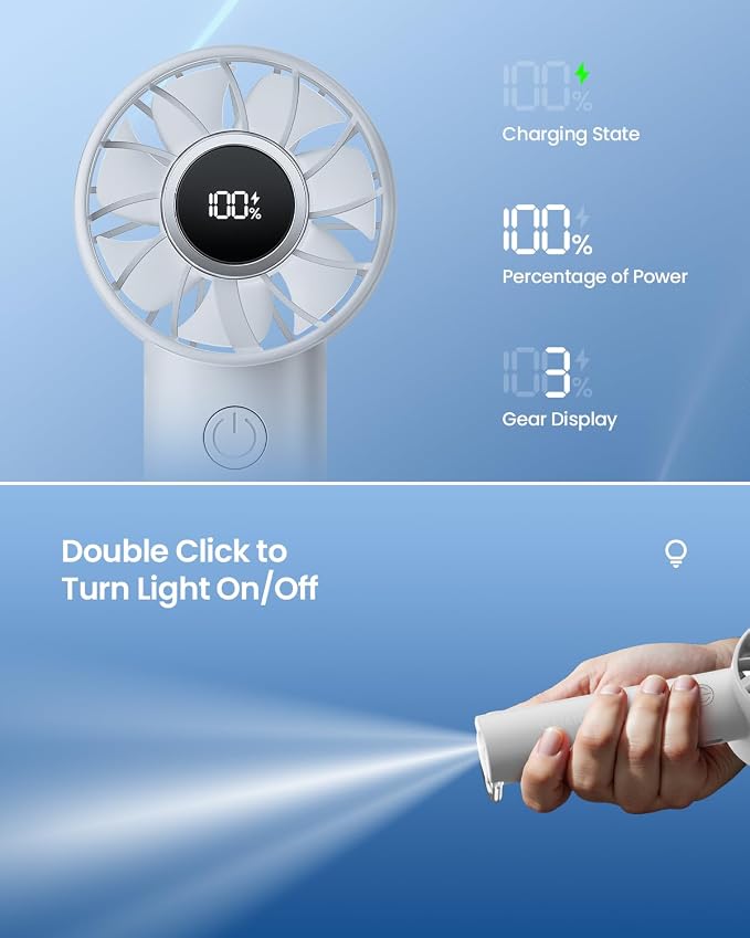 Gaiatop Portable Mini Fan, 3 Speed Handheld Fans - Image 6