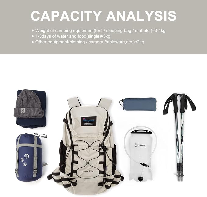 MOUNTAINTOP Hiking Backpack 35L Travel Backpack Lightweight Daypack - Image 4