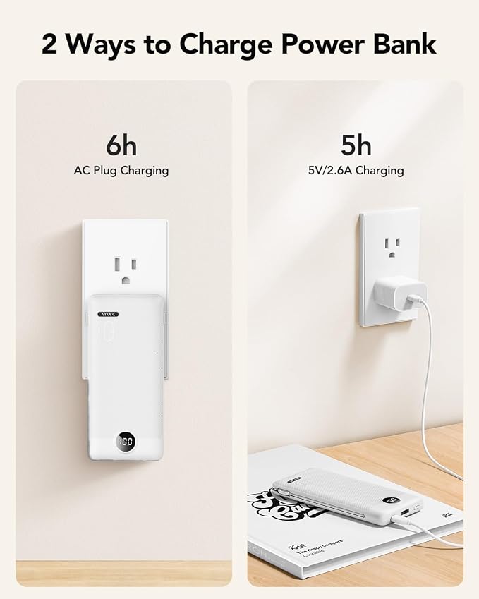 VRURC Portable Charger with Cables and Wall Plug | Power Bank with Cords | - Image 5
