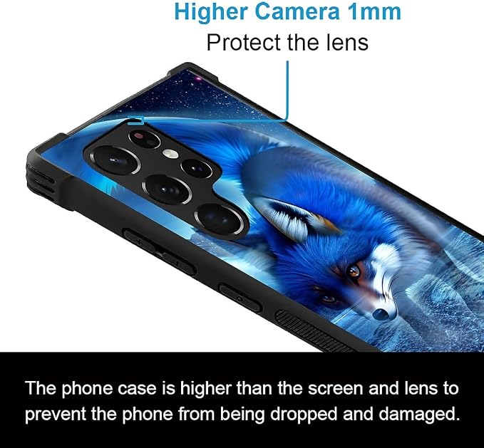 for Samsung Galaxy S22 Ultra Case, Snowy Mountain Fox Lake Pattern Graphic - Image 3