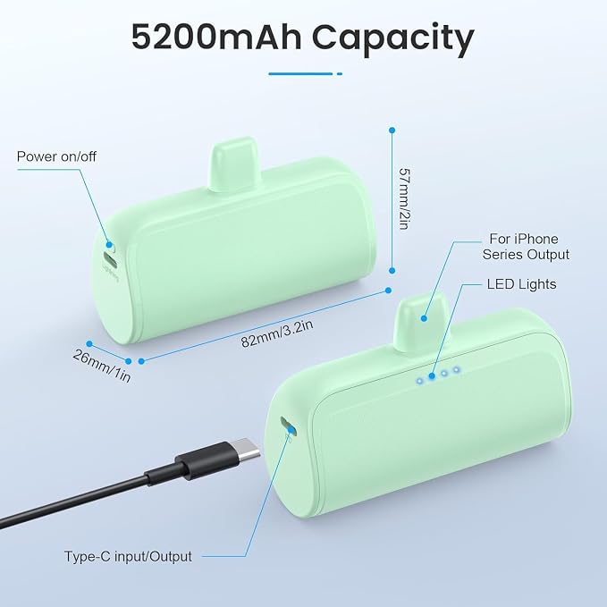 Mini Portable Charger for iPhone, 5200mAh Ultra-Compact Fast Charging Power - Image 7