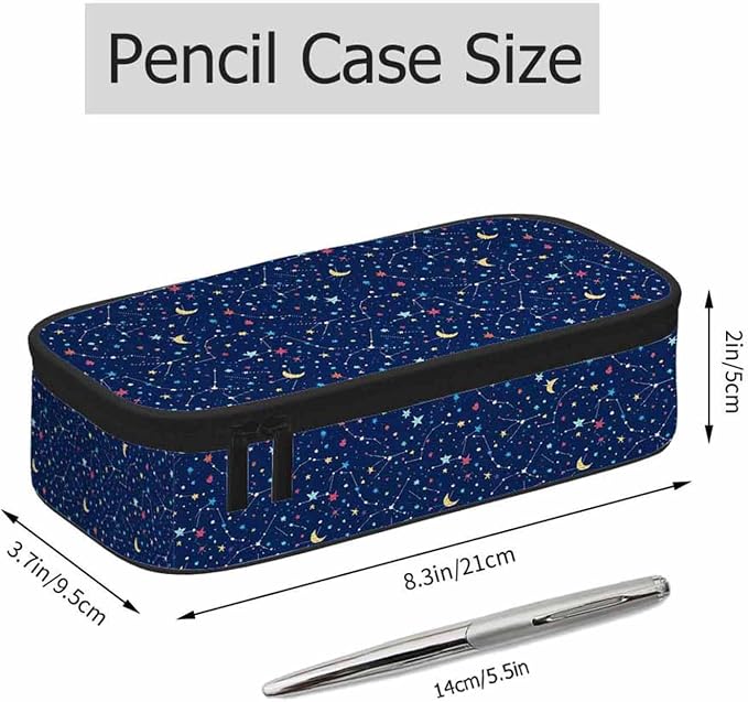 Galaxy Pencil Case Organizer Constellation Space Bright Stars Purple Stationery - Image 2