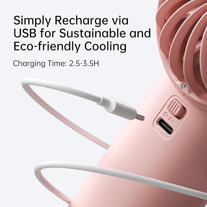 JISULIFE Handheld Portable Fan, Stronger and Longer-Lasting: 5 Speed, 3600mAh - Image 8