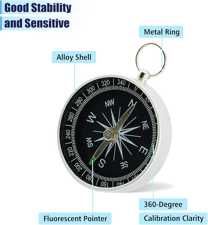 Pocket Compass, 2 Pieces Mini Compass - Image 4