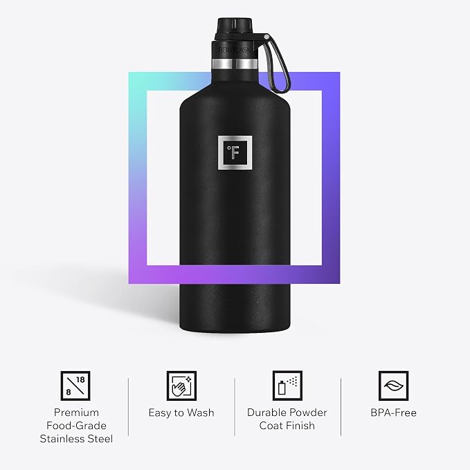 IRON °FLASK Camping & Hiking Hydration Flask - 64 oz Cotton Candy - Image 5